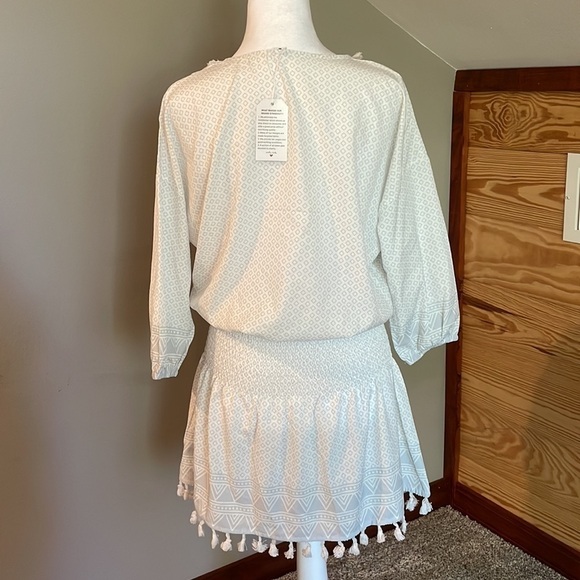 Alynniya Fringe Smocked V-Neck Swimsuit Coverup Medium NWT - Picture 3 of 6